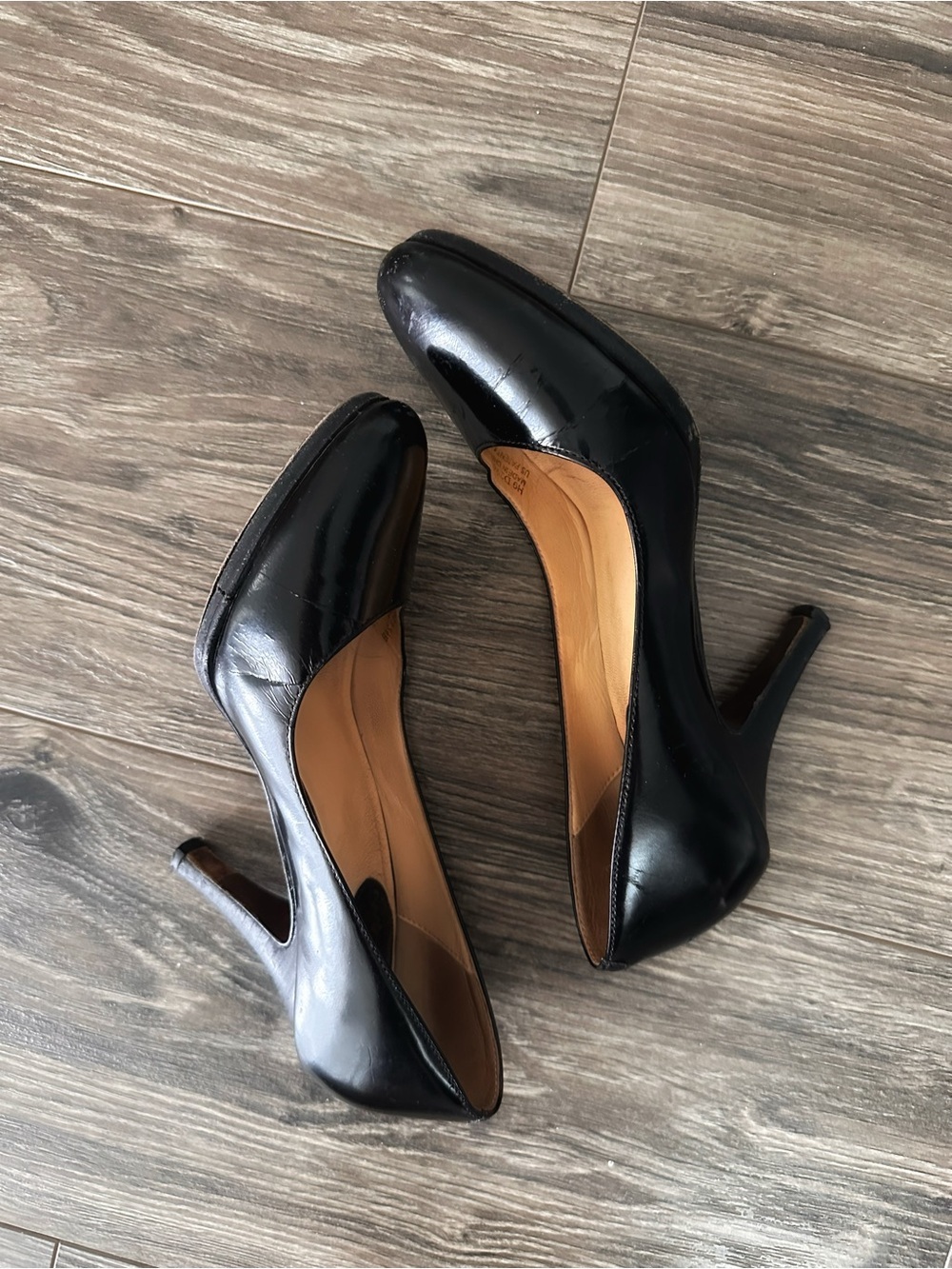 Cole Haan Black Patent Leather High Heel Pumps With Nike Air